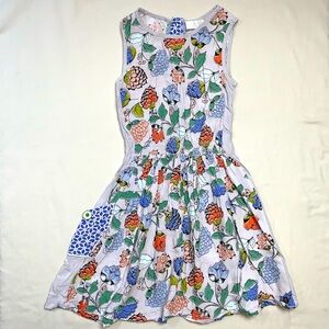 Floral Dress Girl’s 12 Gray Back Buttons Fit & Flare Summer Sun Play Lightweight